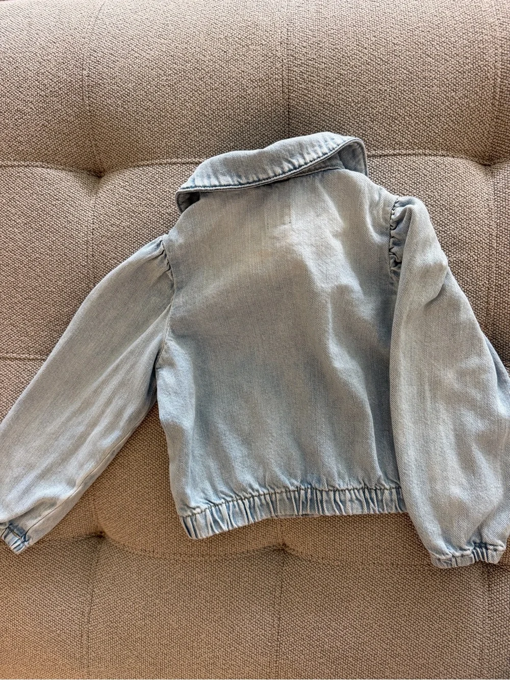 GAP Pale Blue Kids Denim Jacket with Rounded Collar